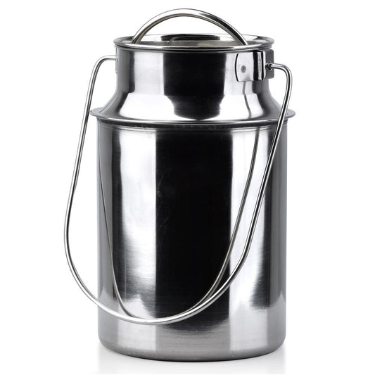 Milk jug in stainless steel for storage and transport