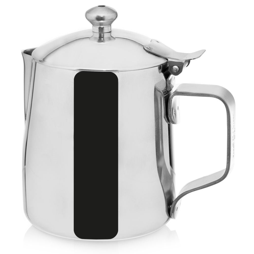 Milk jug with lid in stainless steel for coffee and meetings