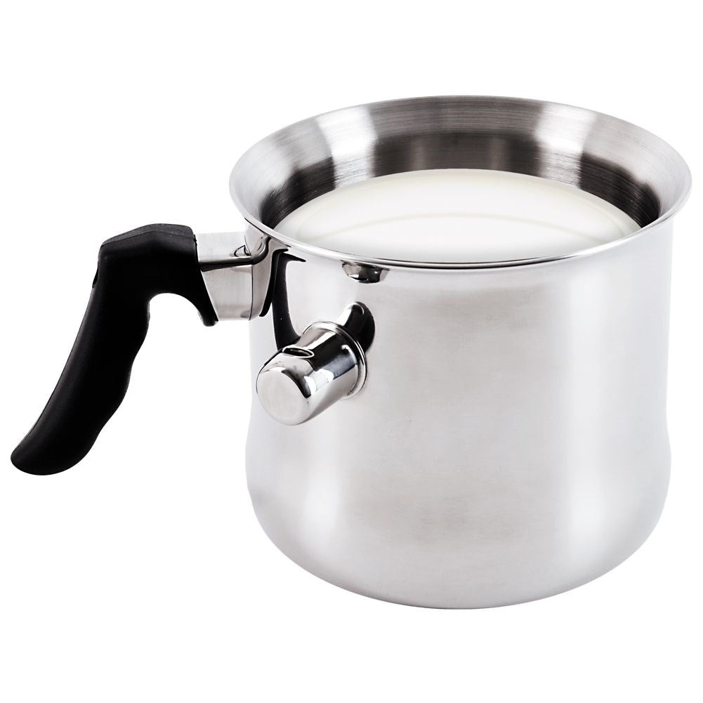Milk pot: Prevents burning, Fits all stoves