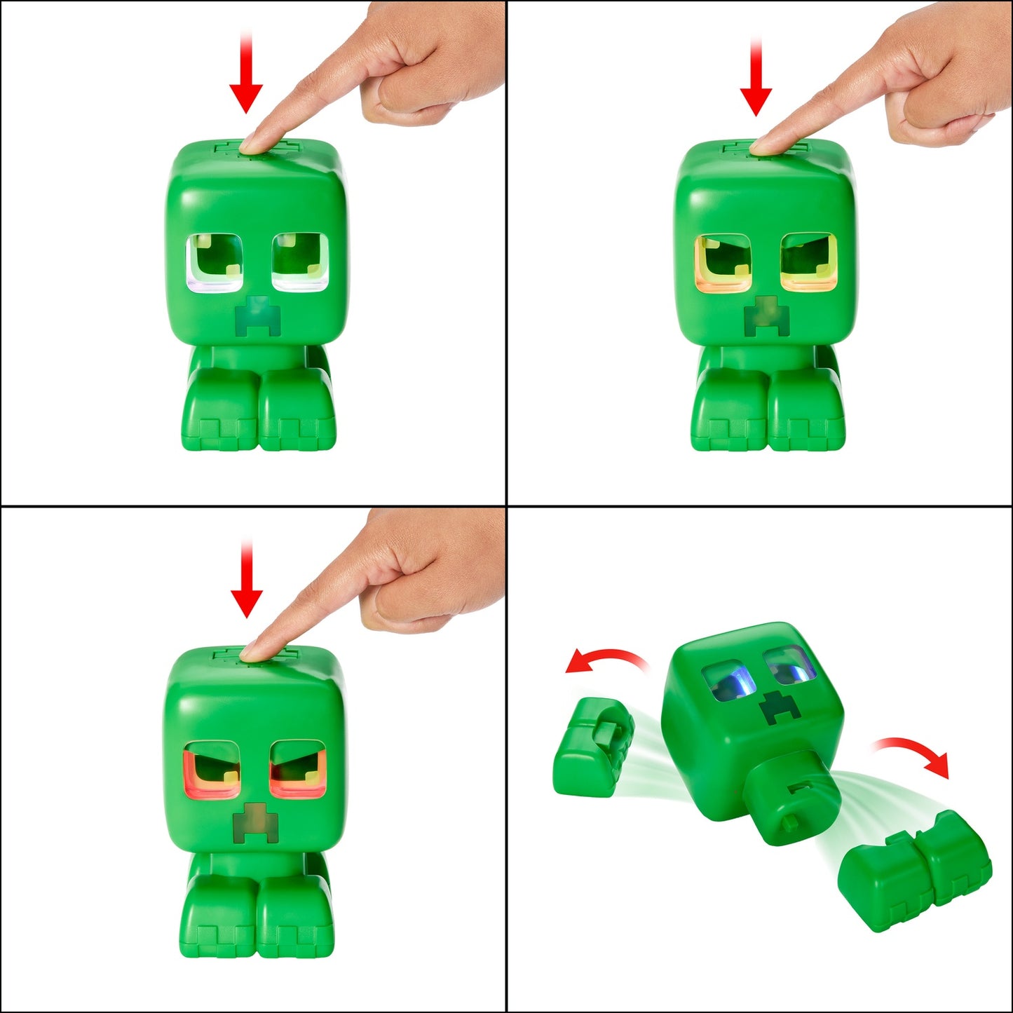 Minecraft Creeper Toy with Sound and Light, 15 cm