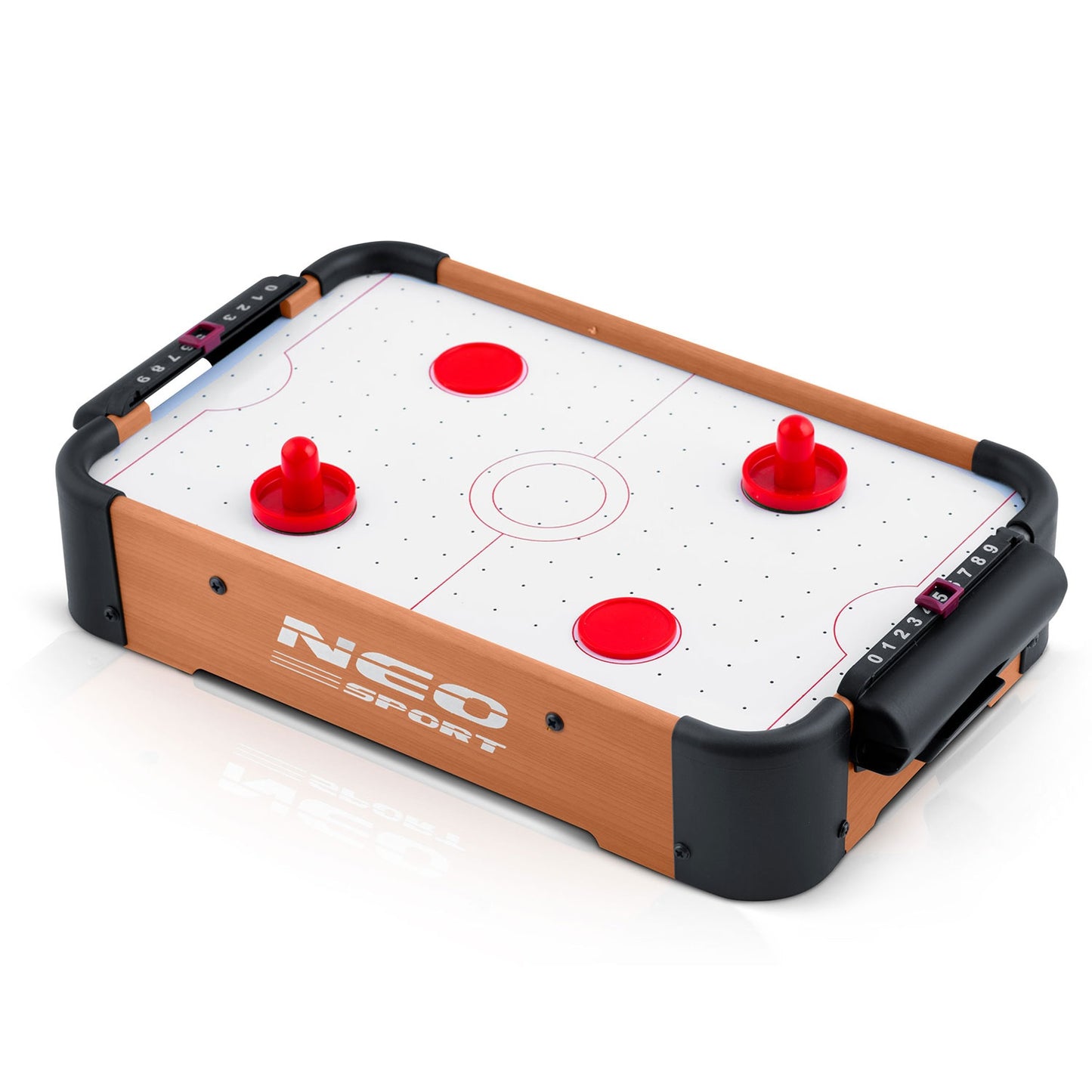 Mini Air Hockey Table with Pucks and Handles, Battery-Powered
