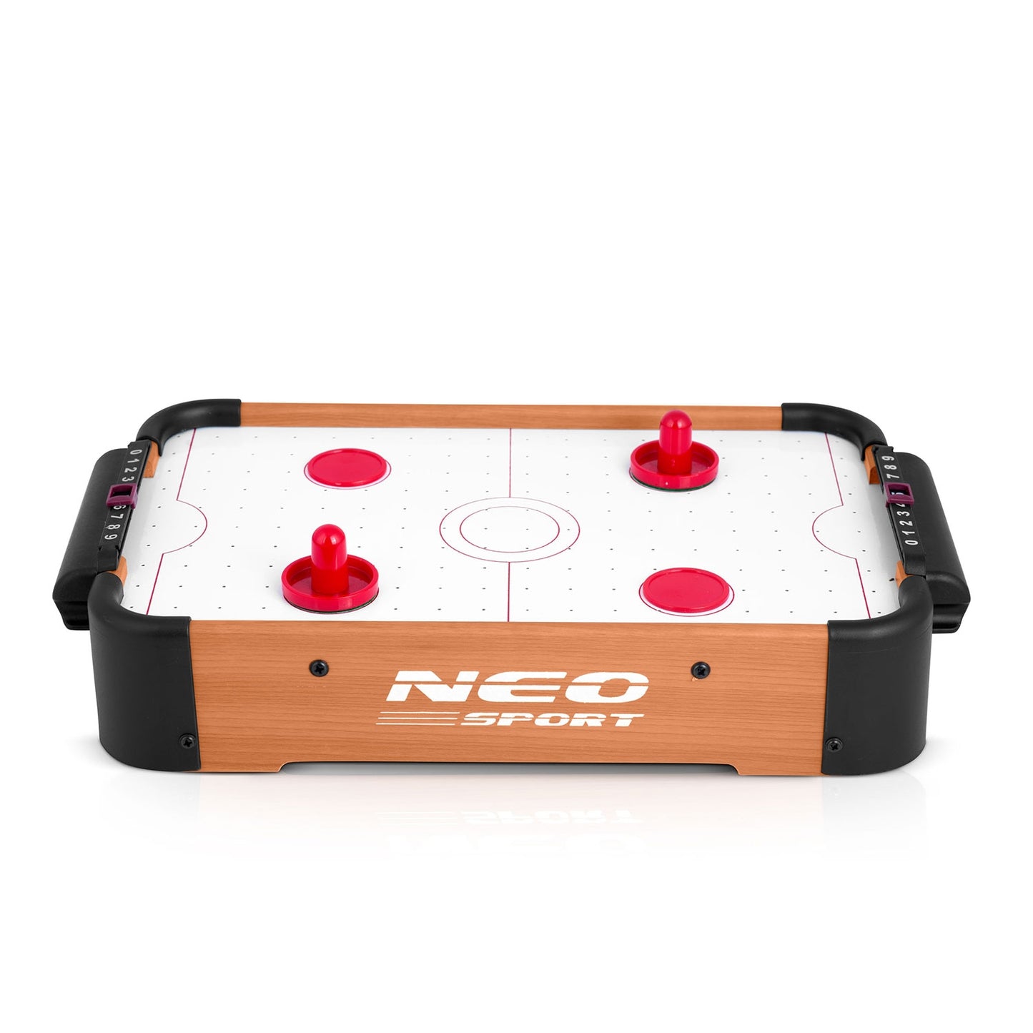 Mini Air Hockey Table with Pucks and Handles, Battery-Powered