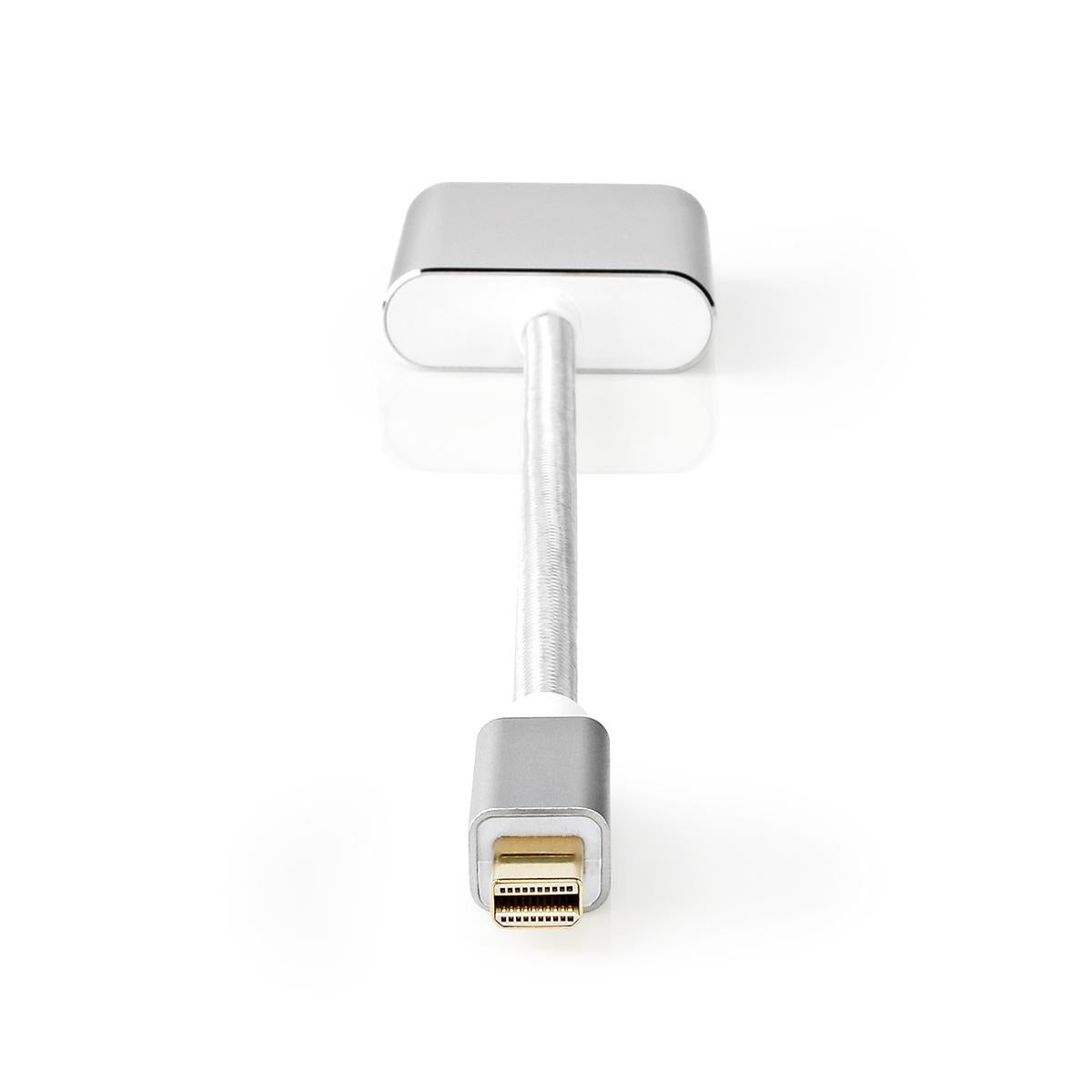 Mini Displayport Cable | DisplayPort 1.2 | Mini DisplayPort Male | DVI-D 24+1-Pin Female | 21.6 Gbps | Gold Plated | 0.20 m | Round | Braided | Silver | Carton with covered window
