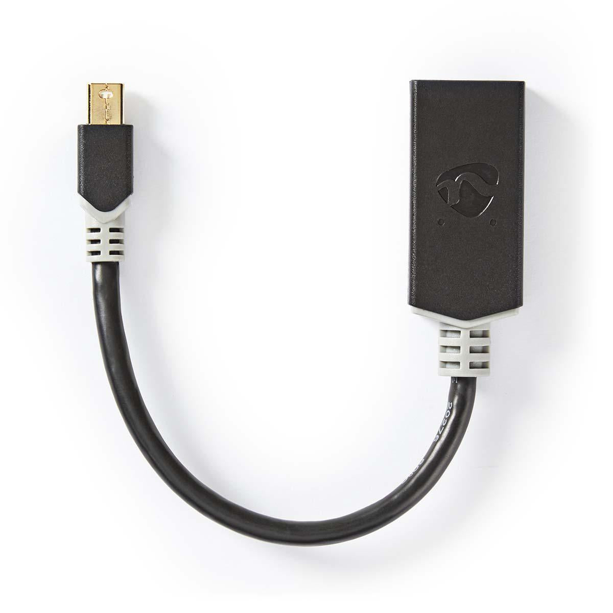 Mini Displayport Cable | DisplayPort 1.4 | Mini DisplayPort Male | HDMI™ Output | 48 Gbps | Gold Plated | 0.20 m | Round | PVC | Anthracite | Plastic bag