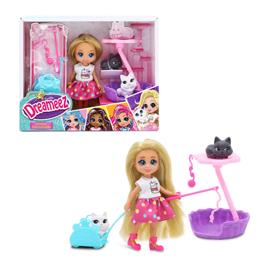 Mini Doll with Kittens Set – Includes Climbing Tree & Carrier