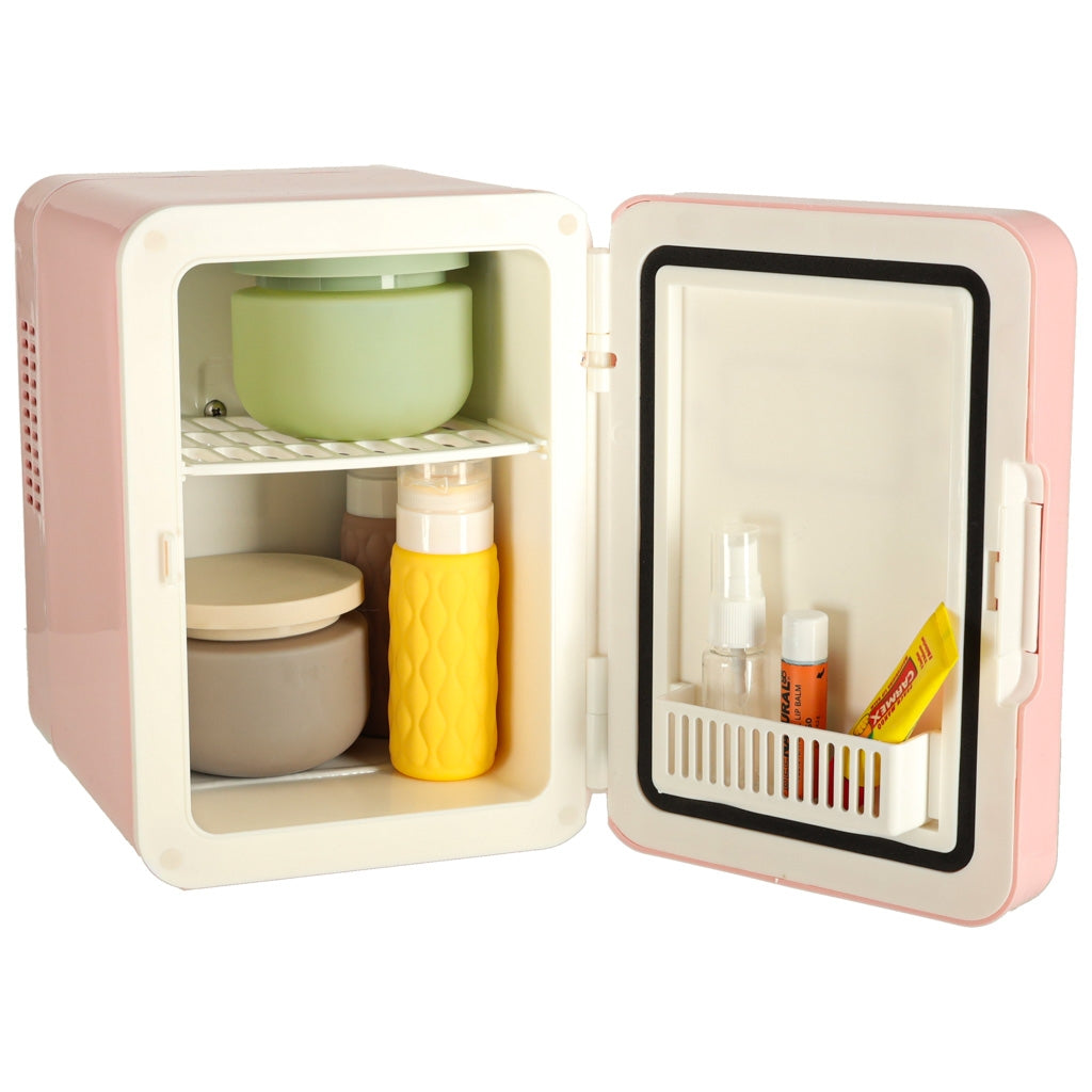 Mini Electric Car Fridge, 4L, Heating & Cooling, Pink