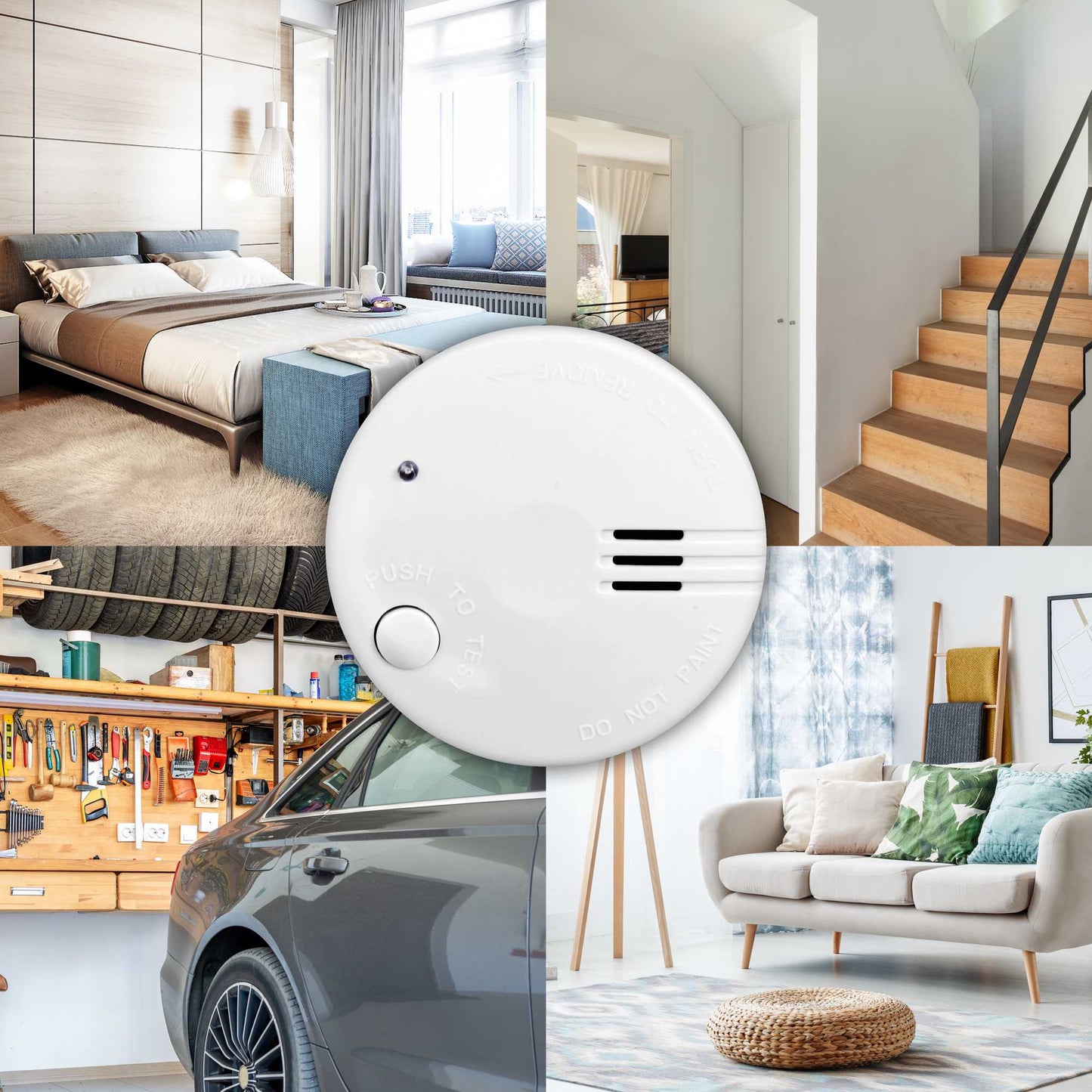 Mini Smoke Detector, 5-Year Battery, White