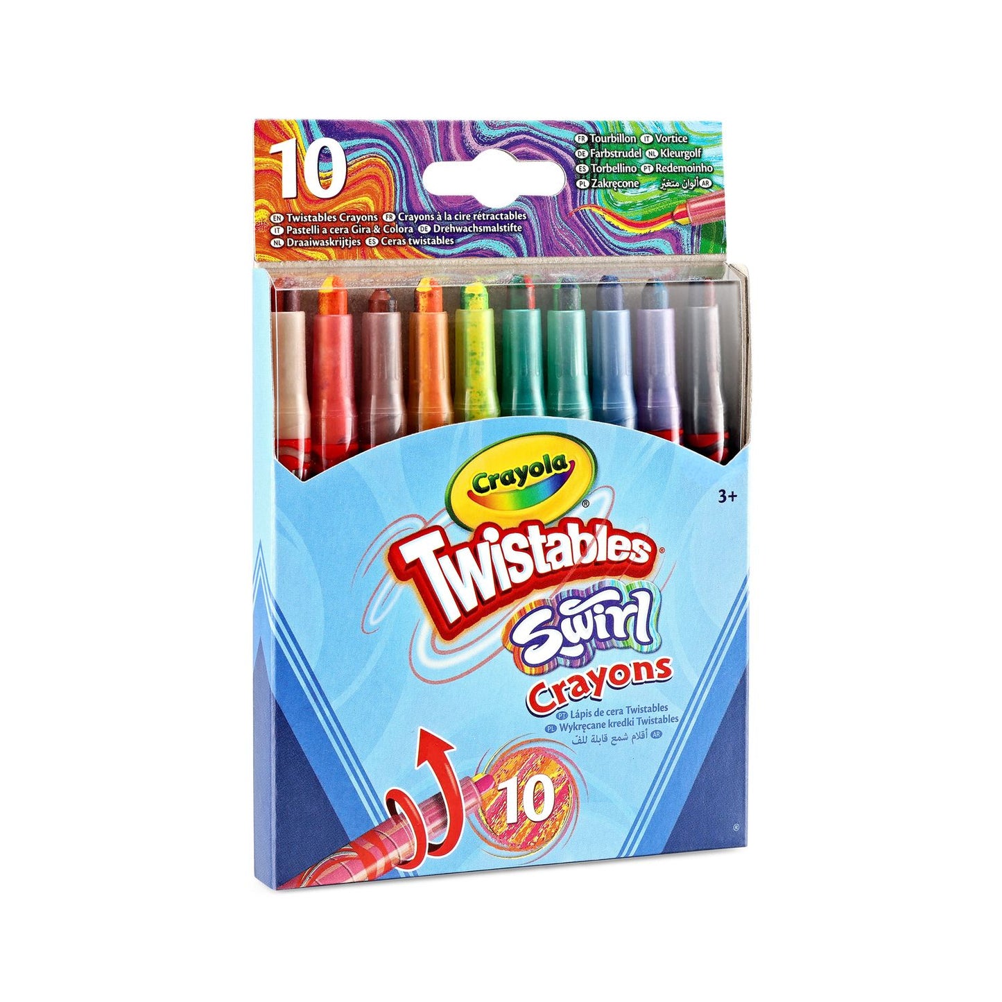Twistable Swirl Crayons, 4 Colors in 1, 10 Pack