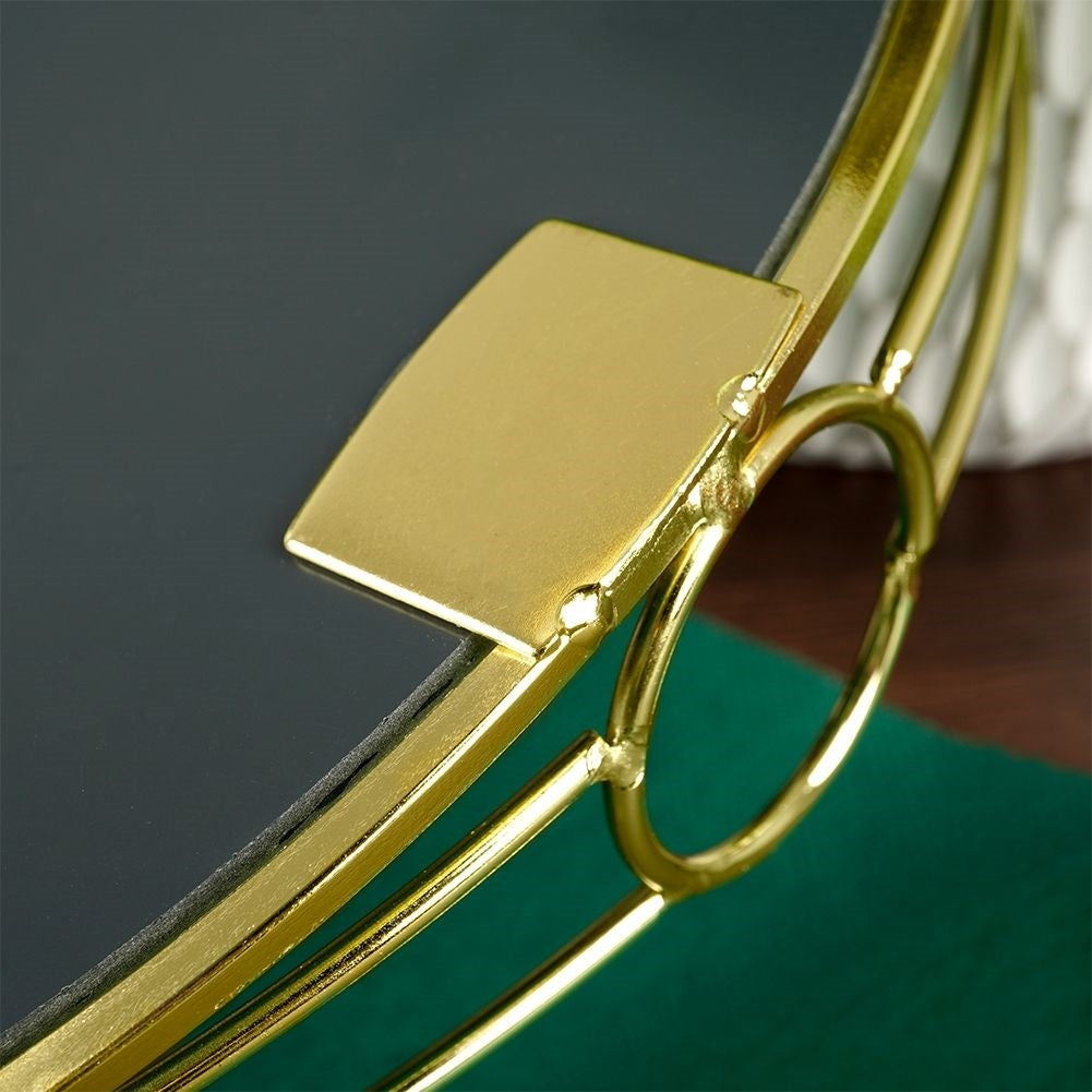 Mirror Tray for Candles - Elegant Decoration in Gold, 25 cm
