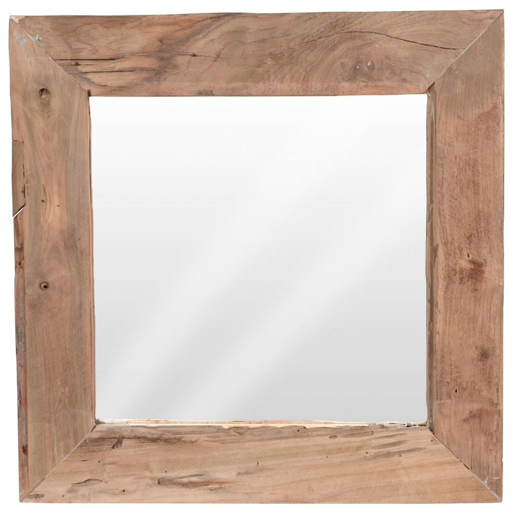 Mirror in Wooden Frame 50x50 cm - Rustic and Charming