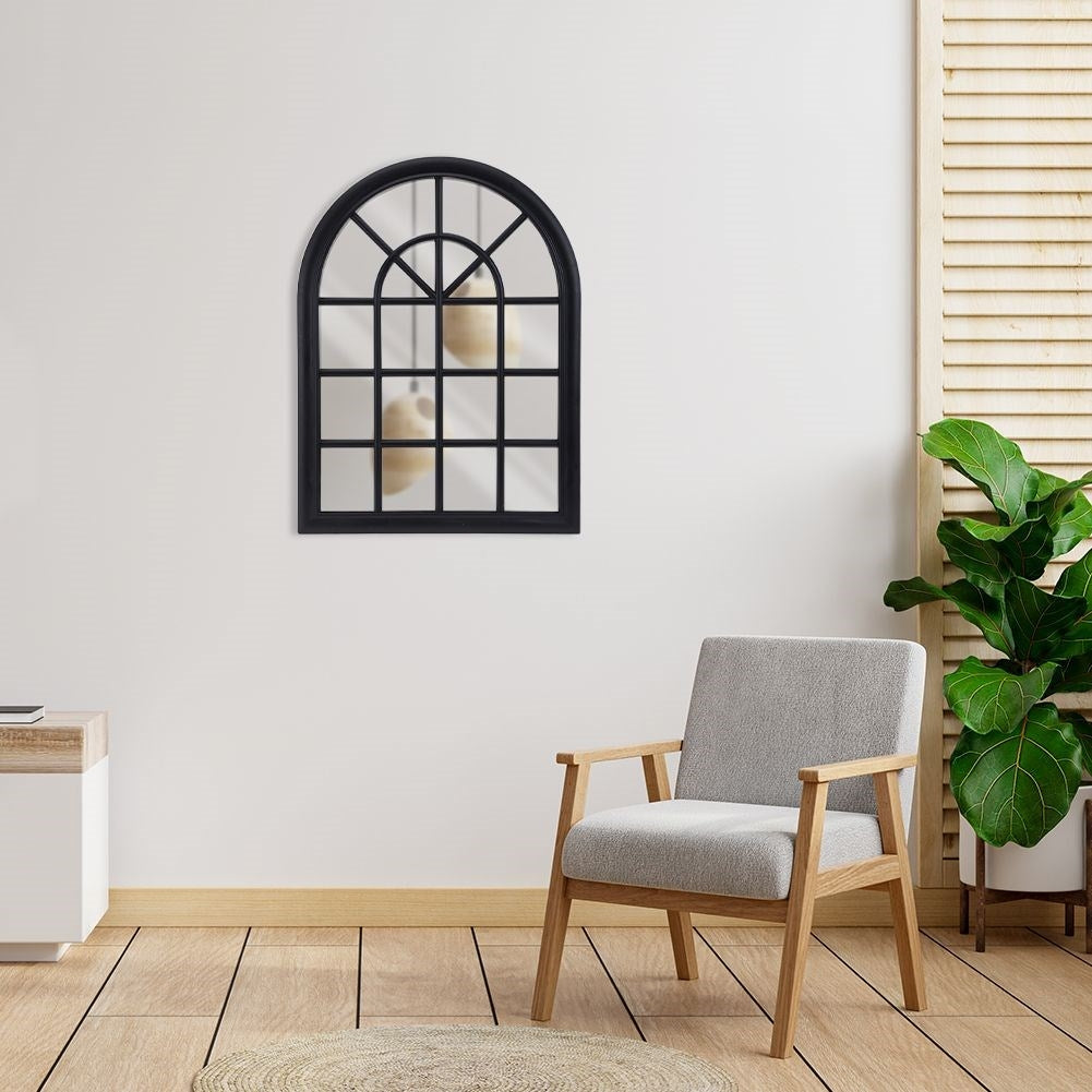 Mirror in black frame with window design for retro style