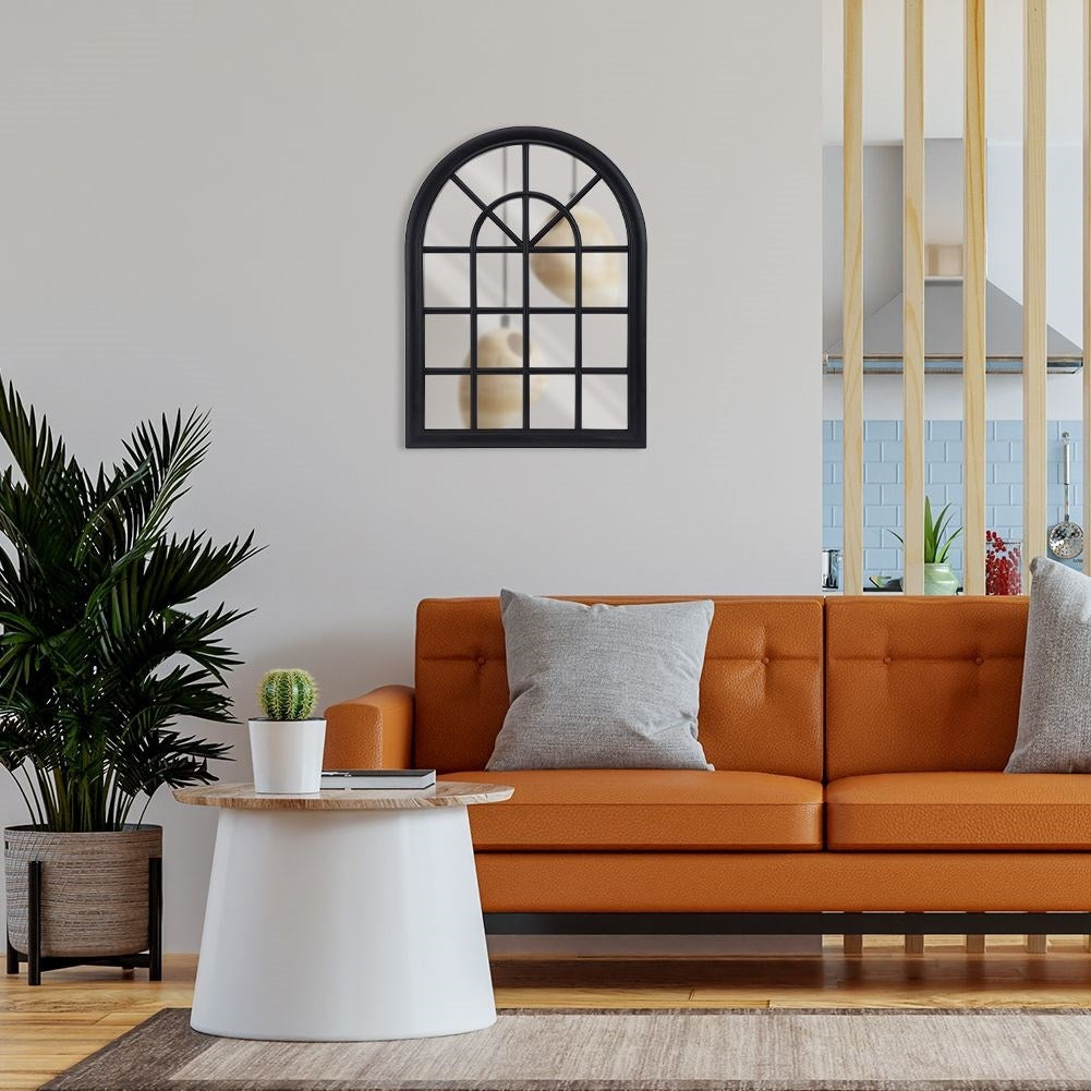 Mirror in black frame with window design for retro style