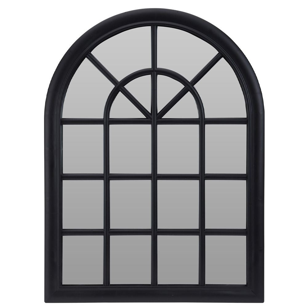 Mirror in black frame with window design for retro style