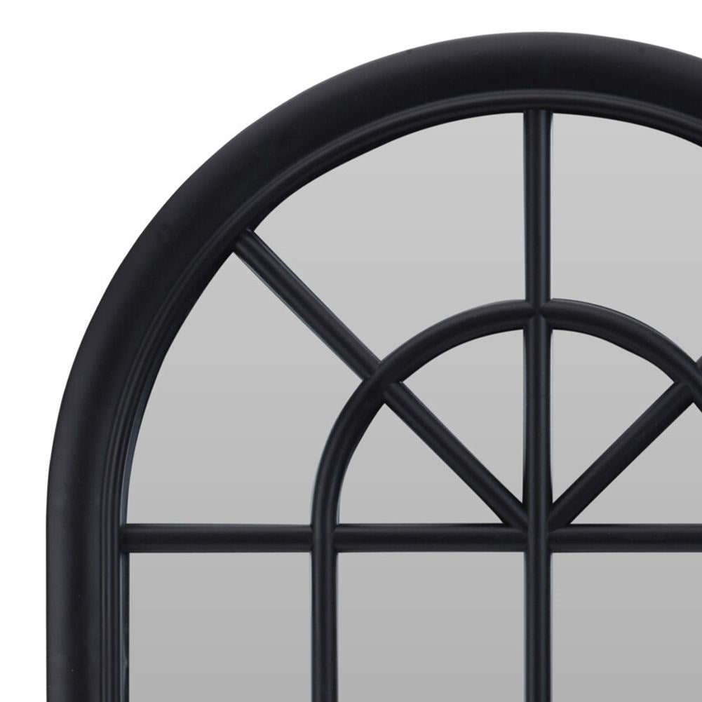 Mirror in black frame with window design for retro style