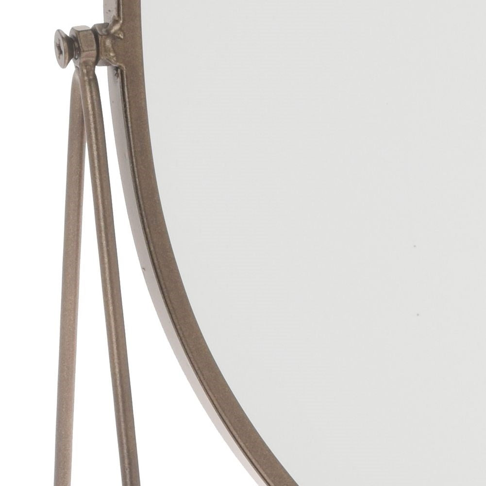 Mirror with metal frame for makeup and beauty treatments
