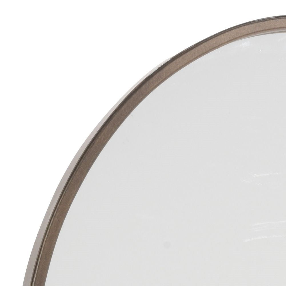 Mirror with metal frame for makeup and beauty treatments