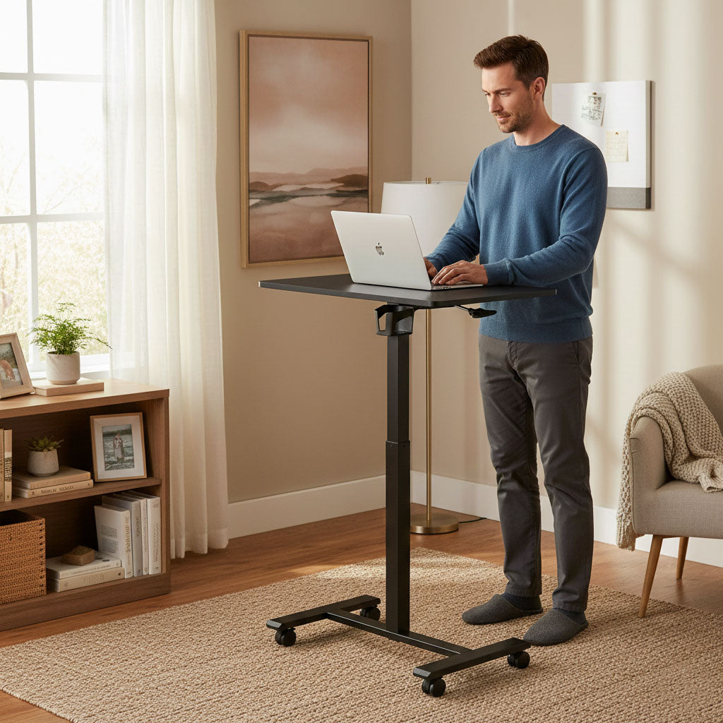 Mobile Adjustable Desk, 70x48 cm, Height 71.5–112 cm