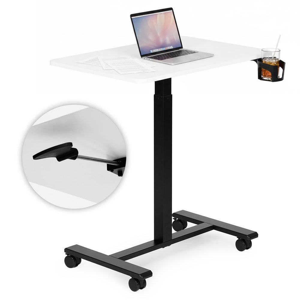Mobile Adjustable Desk with Pneumatic Lift, 70x48 cm