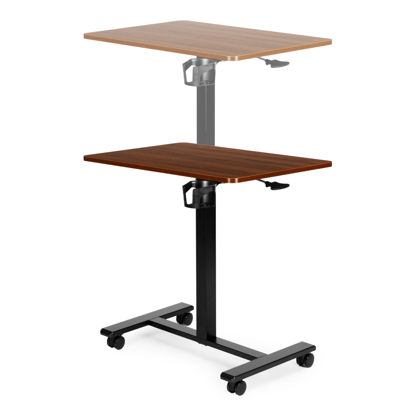Mobile Adjustable Desk with Pneumatic Lift, 70x48 cm