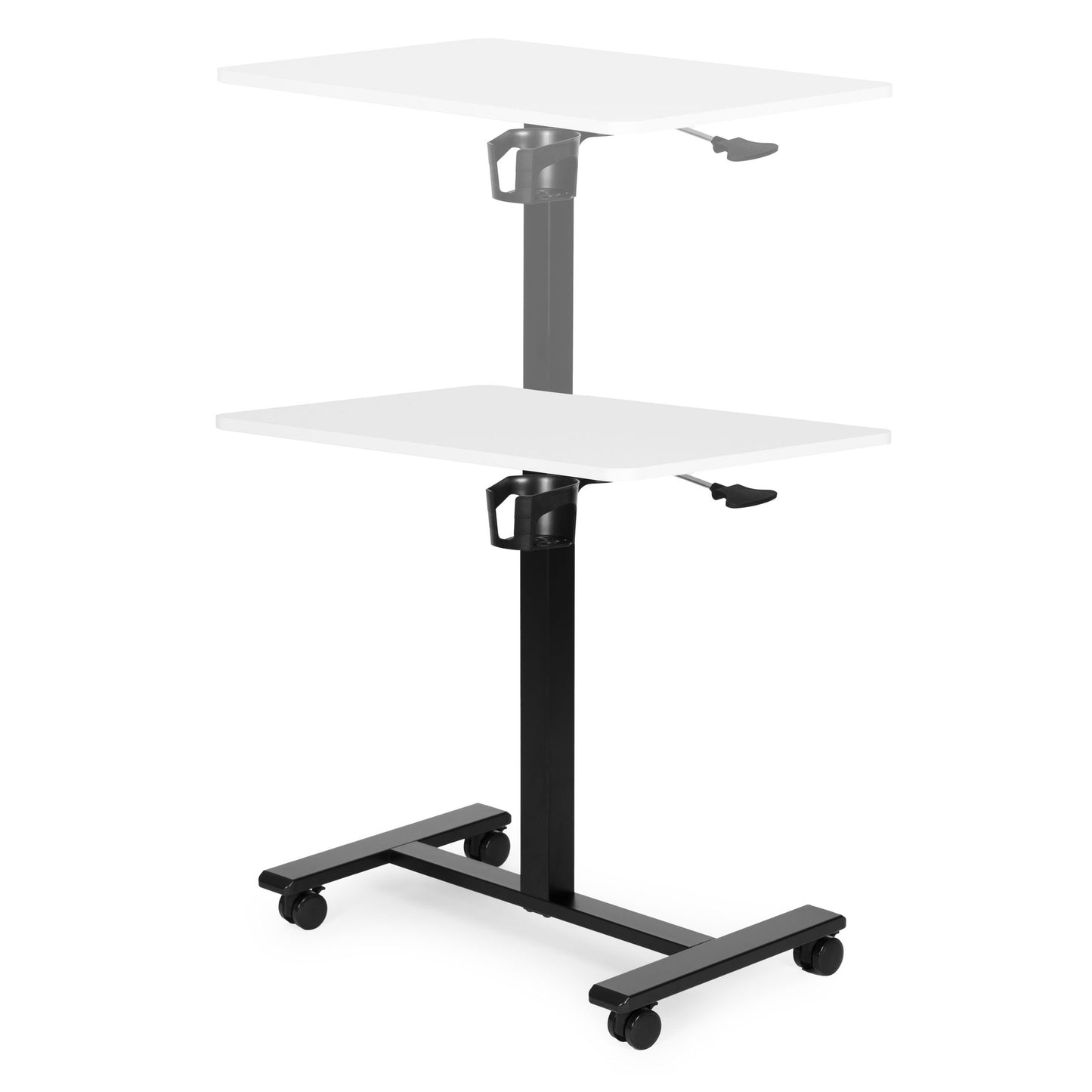 Mobile Adjustable Desk with Pneumatic Lift, 70x48 cm