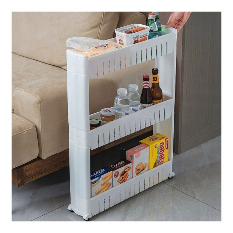 Mobile Cabinet for Washing Machine – White, On Wheels