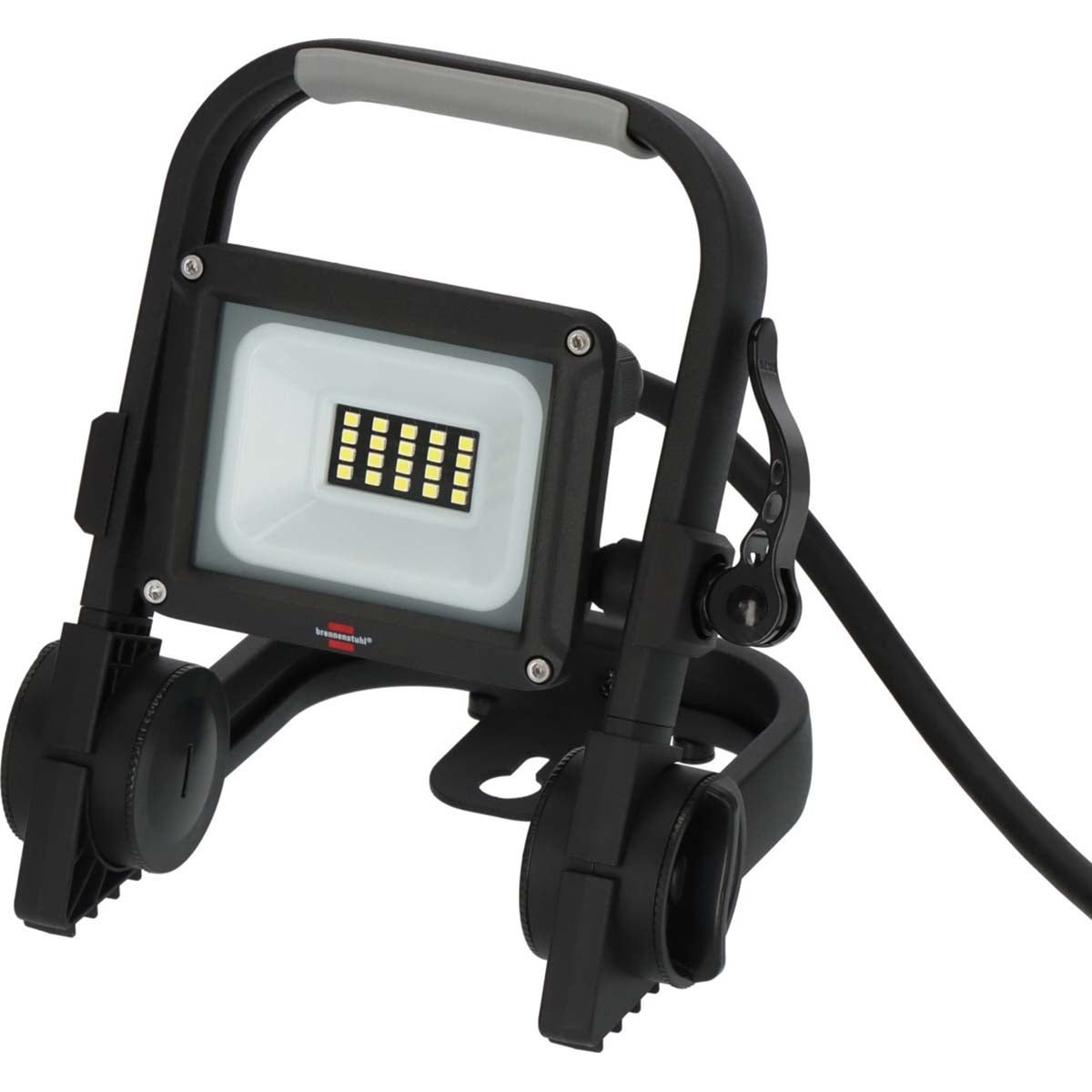 Mobile LED construction lamp JARO 1060 M / LED emergency lighting for outdoors 10W (work lamp with 2m cable and quick connection, LED spotlight IP65, 1150lm)