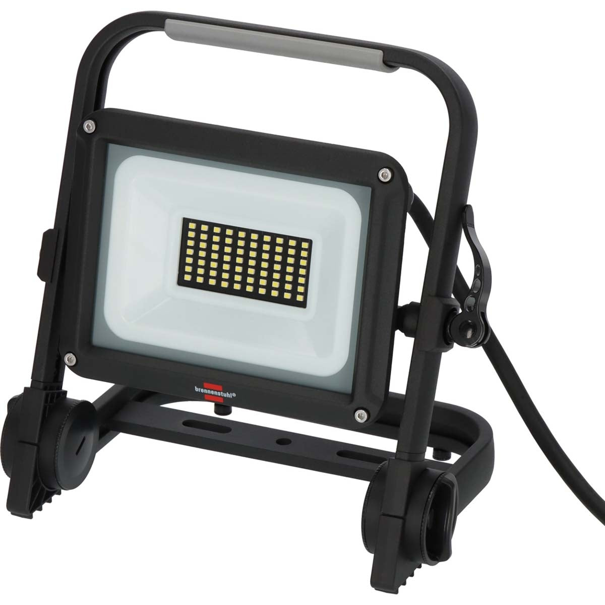 Mobile LED construction lamp JARO 4060 M / LED emergency lighting for outside 30W (work lamp with 3m cable and quick release, LED floodlight IP65, 3450lm)