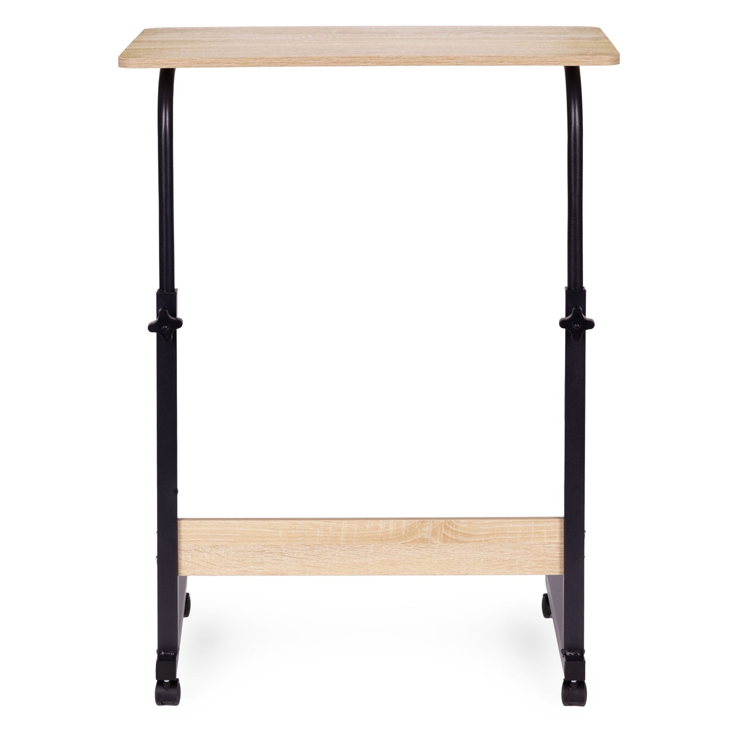 Mobile Laptop Desk Table, Adjustable Height, MDF, Wheels