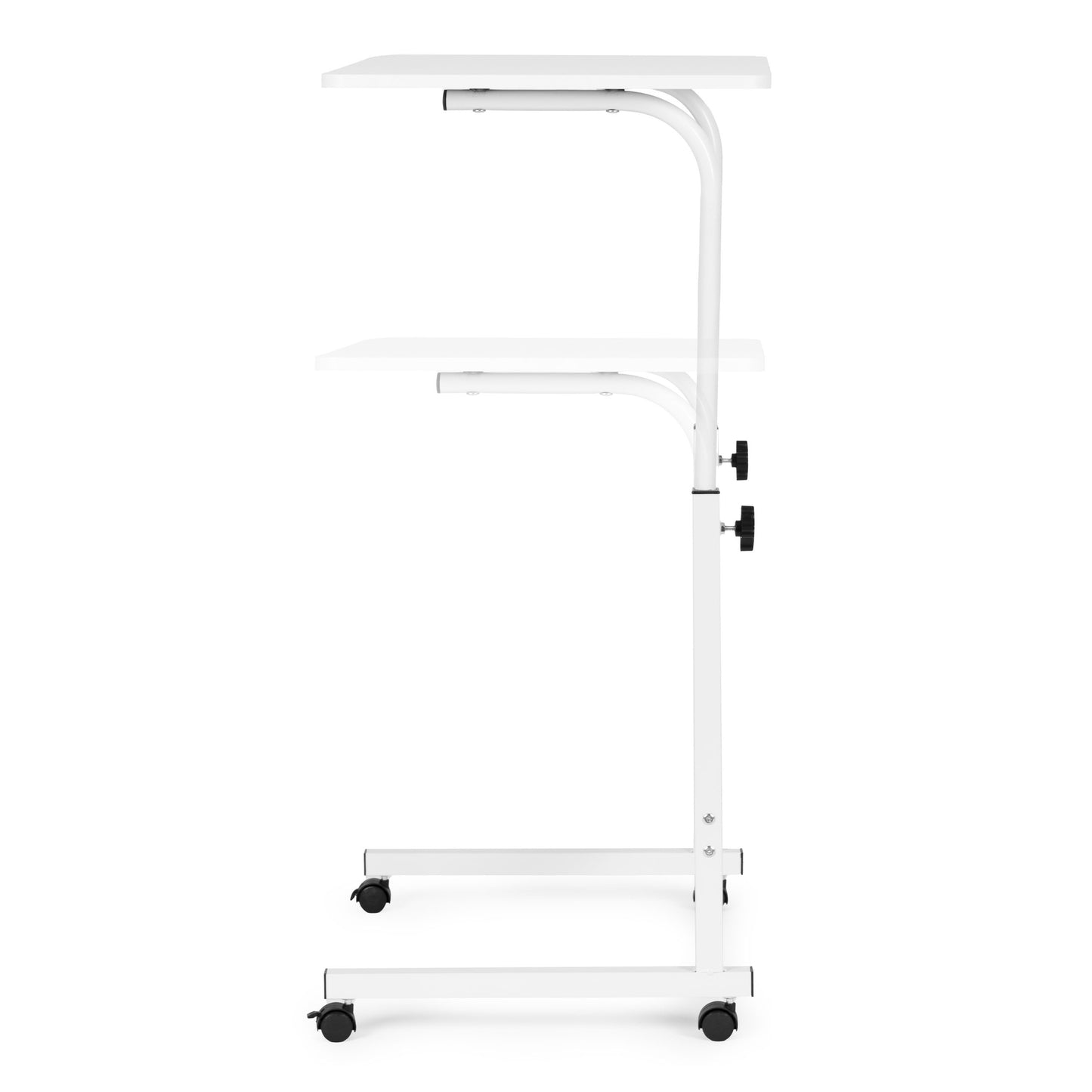 Mobile Laptop Desk Table, Adjustable Height, MDF, White