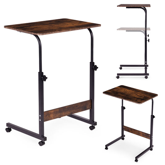 Mobile Laptop Table, Adjustable Height, MDF Top