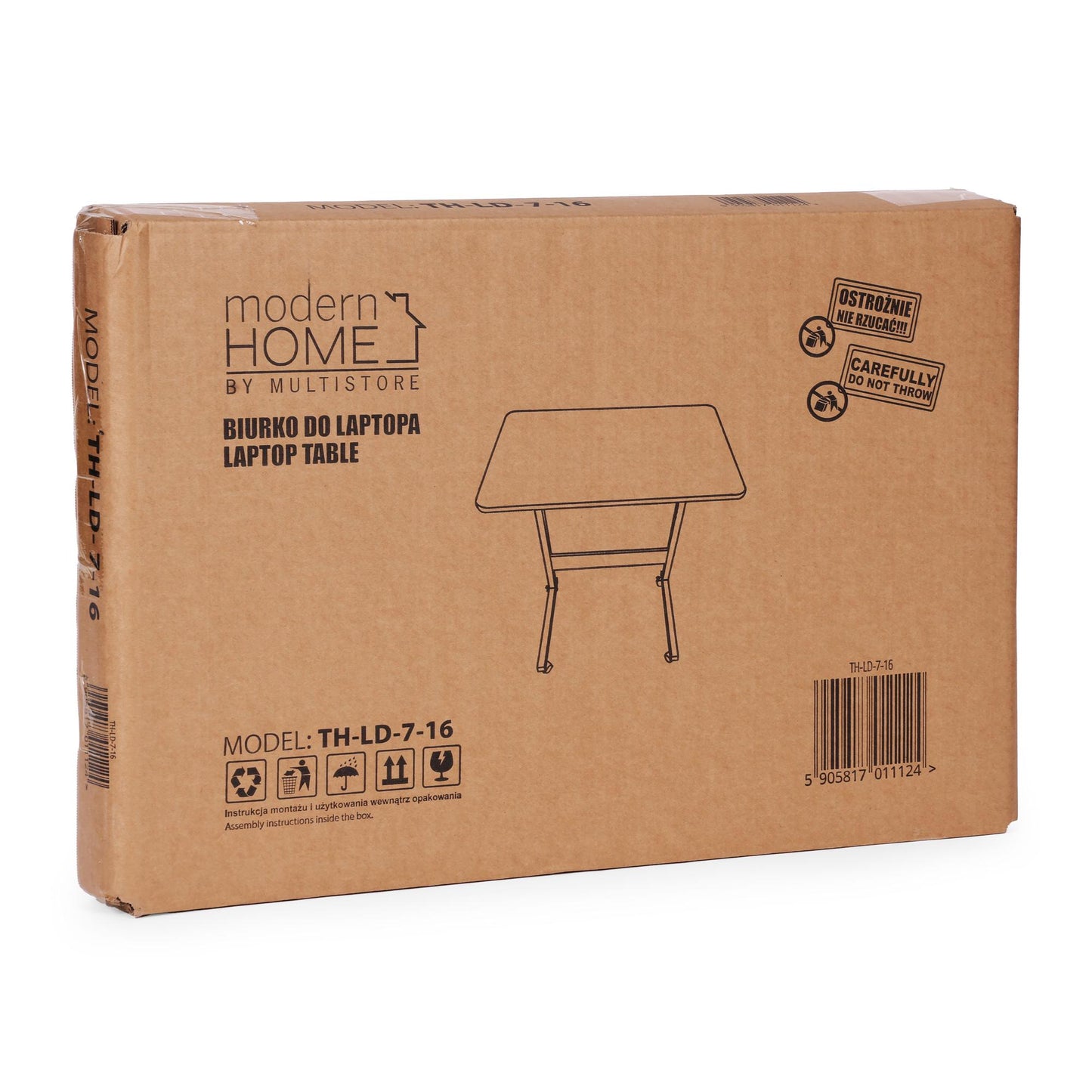 Mobile Laptop Table, Adjustable Height, MDF Top