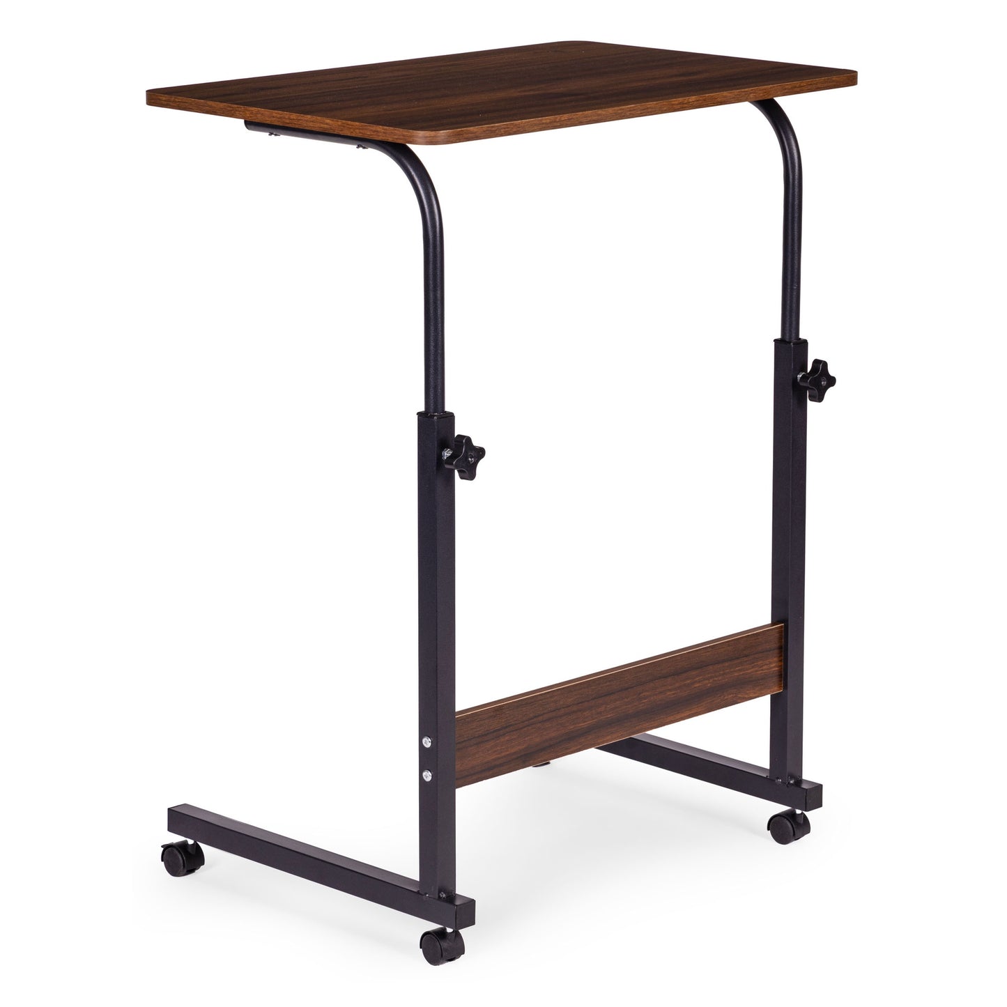 Mobile Laptop Table – Adjustable Height, MDF, Wheels