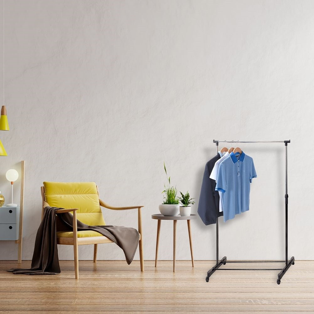 Mobile clothes hanger with shoe shelf for home and office
