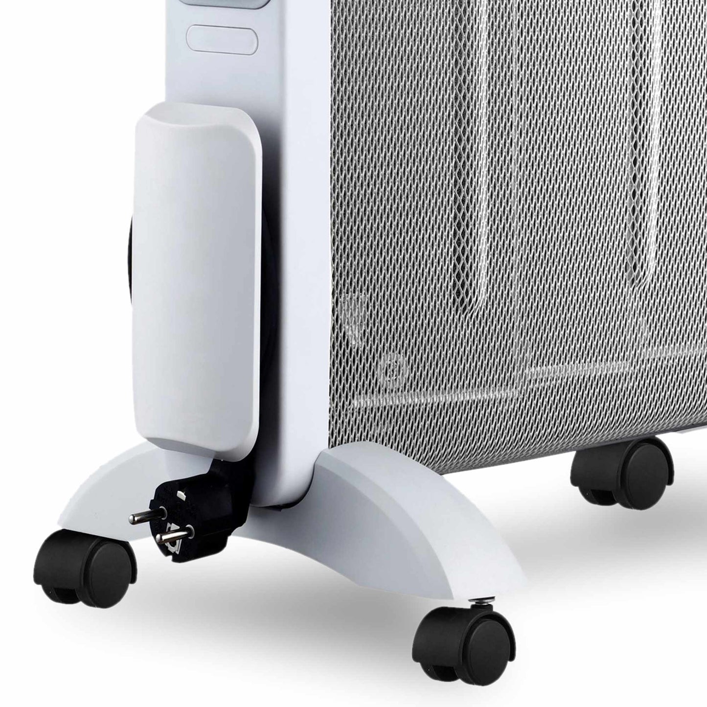 Mobile micathermic electric heater on wheels 2000W White