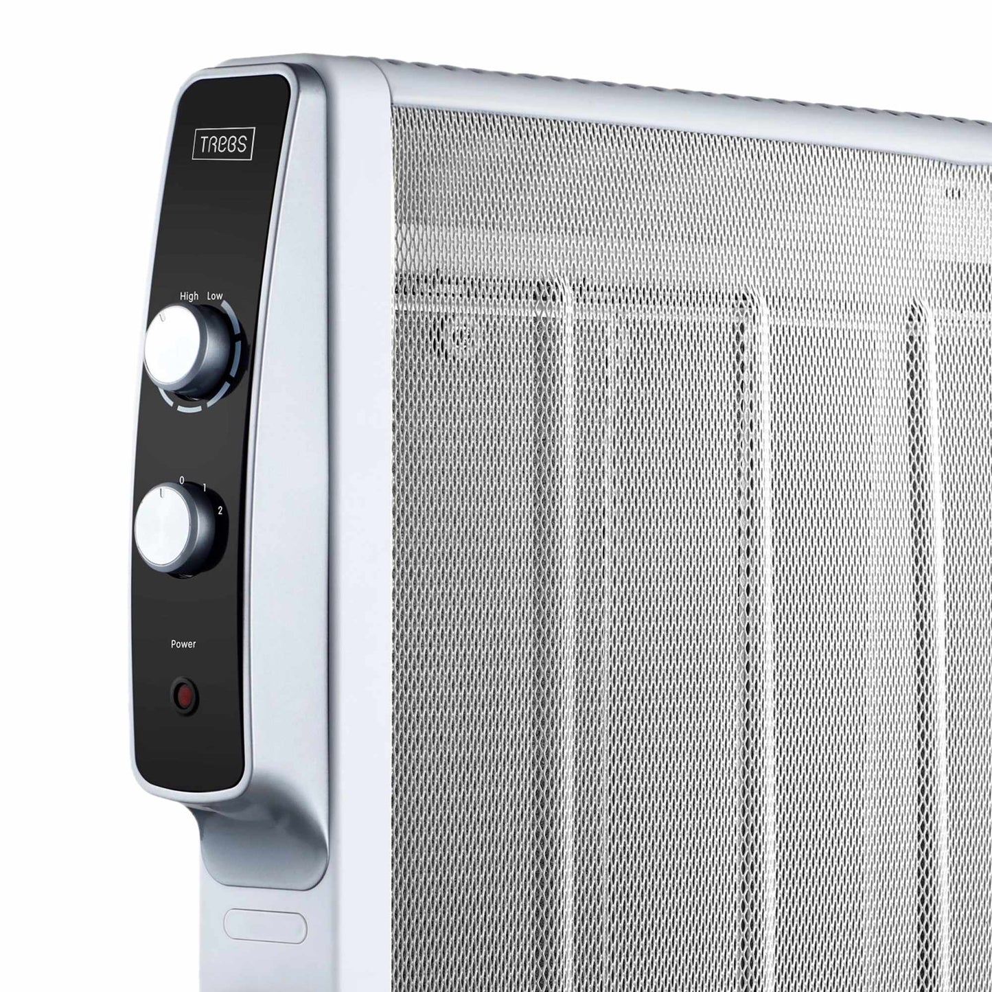 Mobile micathermic electric heater on wheels 2000W White