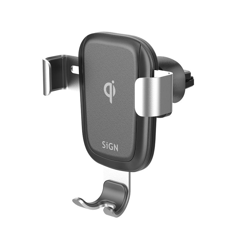 Mobile phone holder for the car with wireless charging, 10W - Black