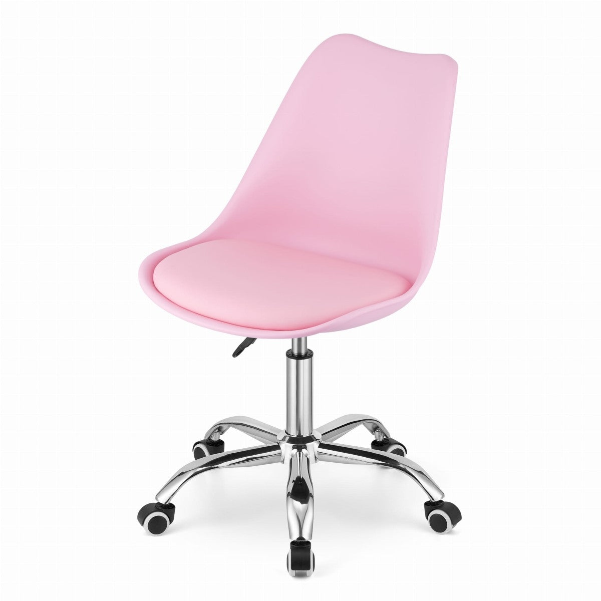 Modern ALBA Chair Pink Faux Leather Swivel