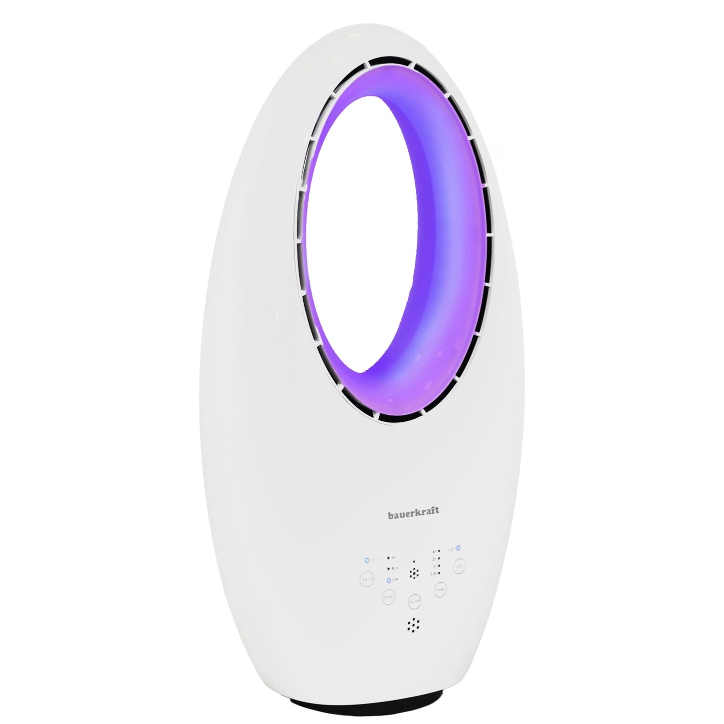 Modern Bladeless Standing Floor Fan 60W – 3 Modes, Remote Control, Timer, LED Lighting