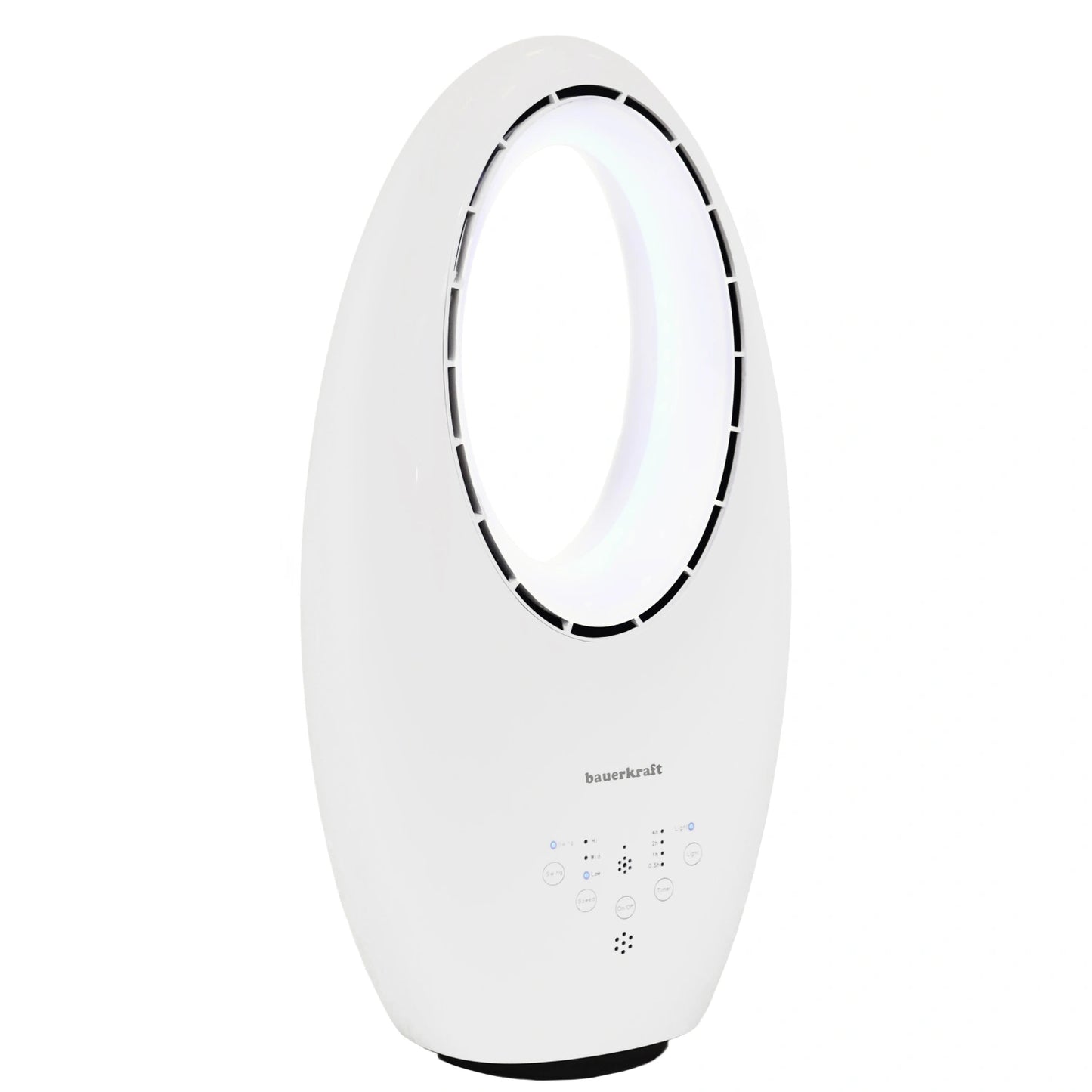 Modern Bladeless Standing Floor Fan 60W – 3 Modes, Remote Control, Timer, LED Lighting