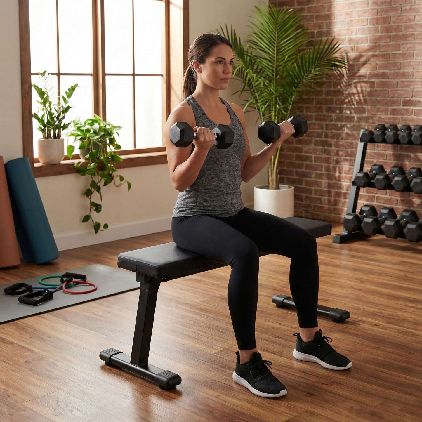 ModernHome foldable straight exercise bench 120 kg