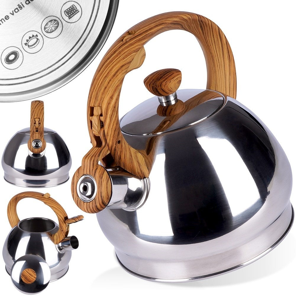 Modern Kettle in Stainless Steel with Whistle