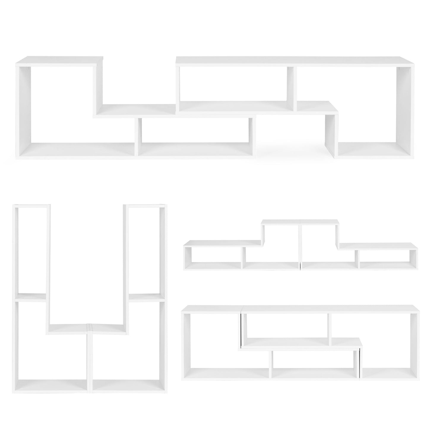 Modern Modular Geometric Bookshelf – Cabinet with 4 Shelves ModernHome