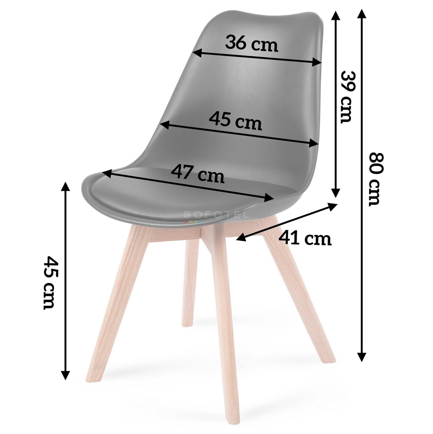 Modern Scandinavian chair Sofotel Ponti black