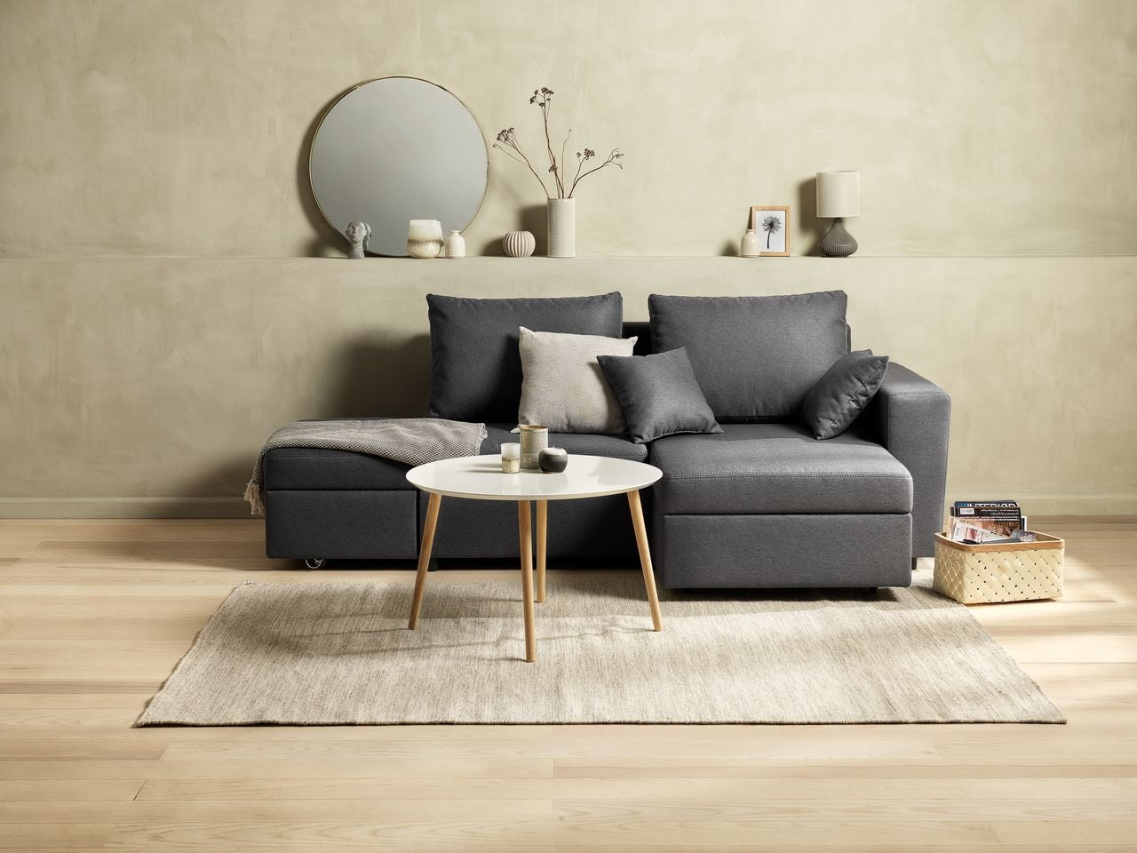 Modern Scandinavian coffee table, 60 cm