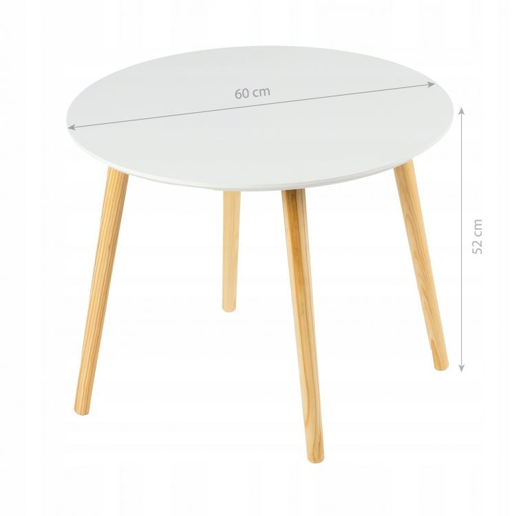 Modern Scandinavian coffee table, 60 cm