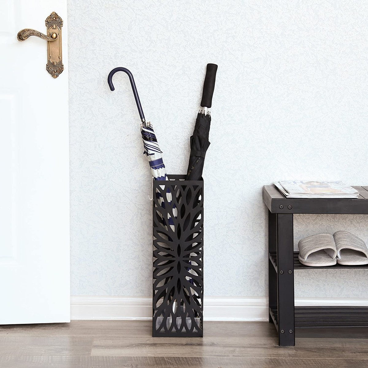 Modern black umbrella stand