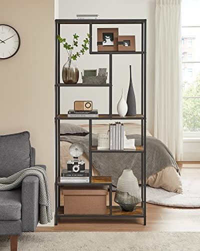 Modern bookcase for the living room with 6 shelves