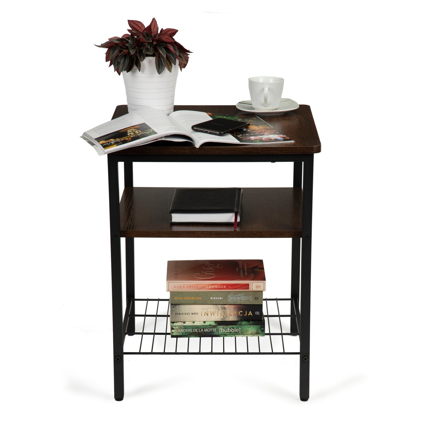 Modern coffee table with 2 shelves for the loft living room