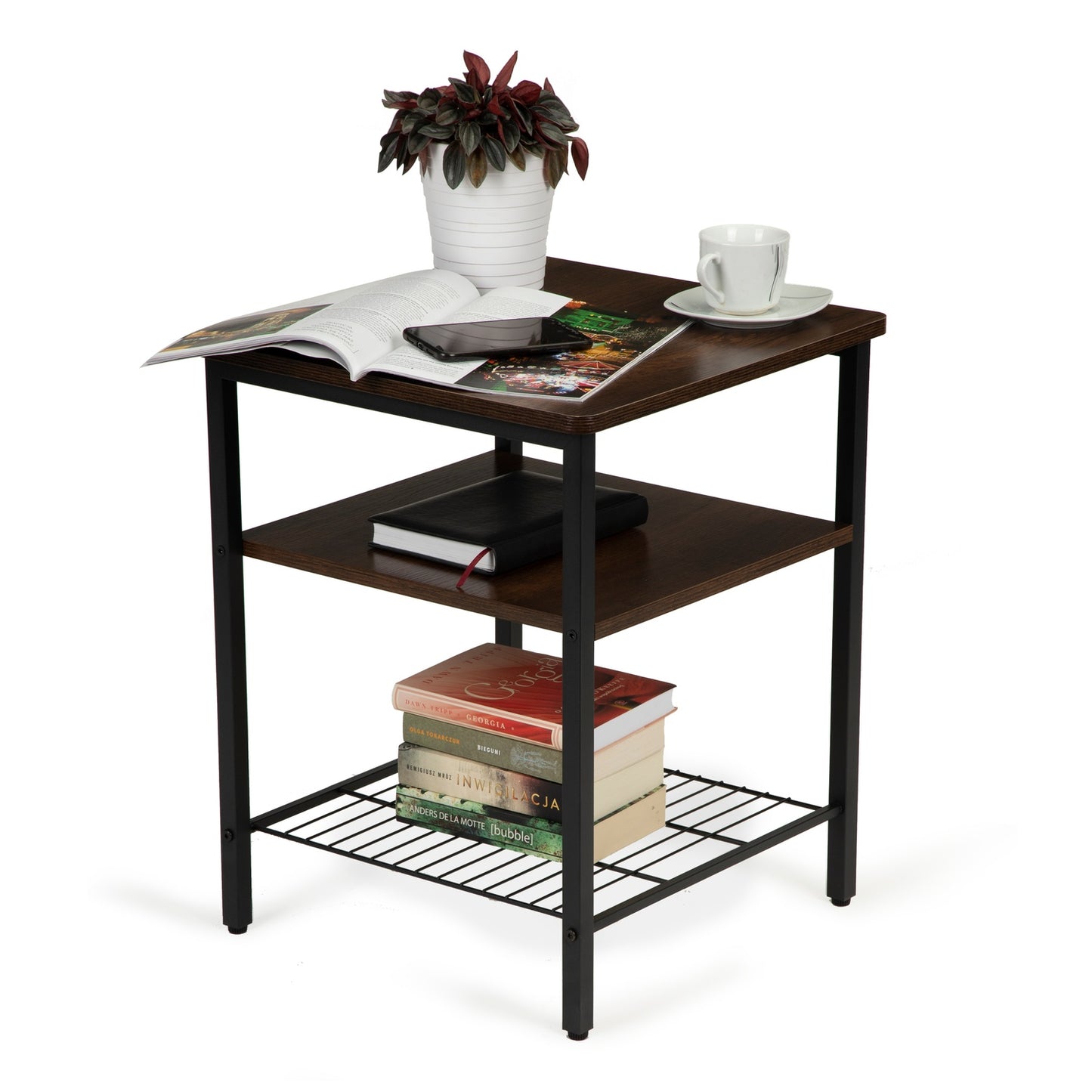 Modern coffee table with 2 shelves for the loft living room