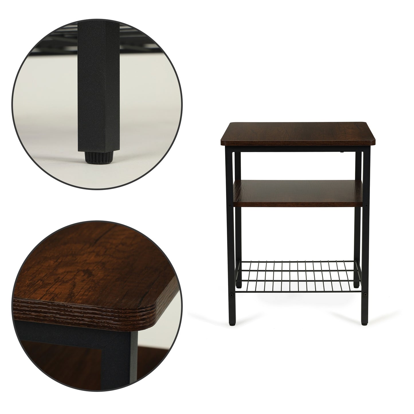 Modern coffee table with 2 shelves for the loft living room